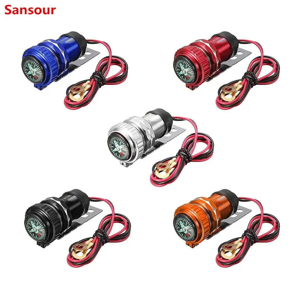 

USB Port 12V Waterproof Motorbike Motorcycle Handlebar Charger Compass 5V 1A/2.1A Adapter Power Supply Socket for Phone Mobile