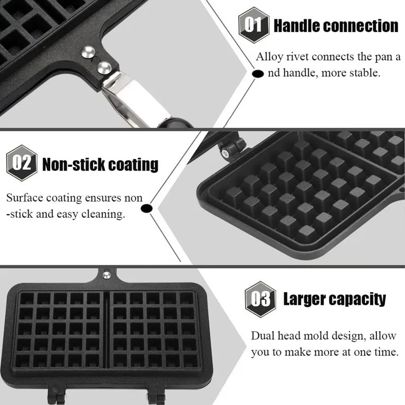 

Non-Stick Waffles Maker Mold Portable Iron Machine Household Kitchen Gas Pan Bubble Eggs Cake Oven Breakfast Machine cake maker