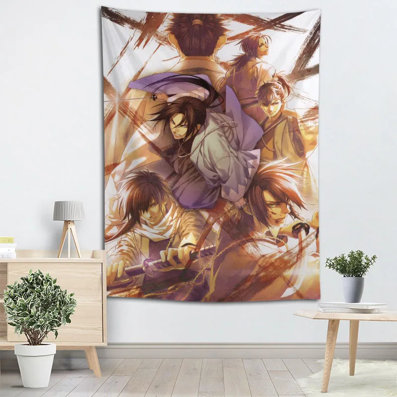 

New Hakuouki Anime Tapestry Wall Hanging Home Decor Fashion Colorful Decor Printed Tapestry Bedroom Carpet Bed Sheets 2.25