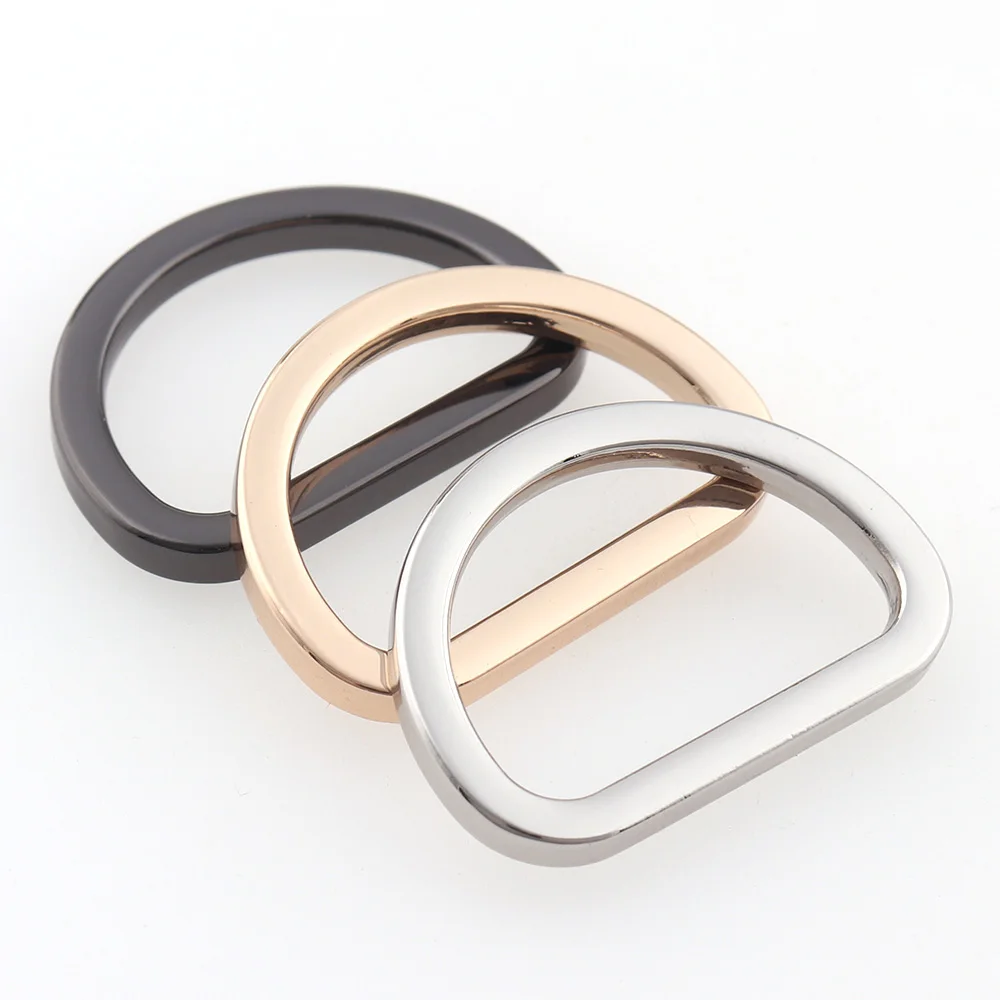 10pcs Alloy Dee Buckle Light gold Gun black Silver D Ring Half Round For Shoes Garment Bag 1inch Webbing Strap DIY Accessories images - 6