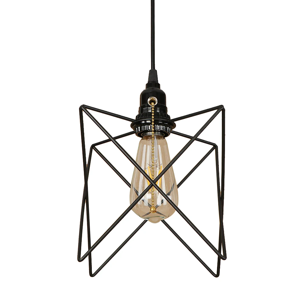 Винтажный чердак черный подвесной светильник светодиодный E27 промышленный с