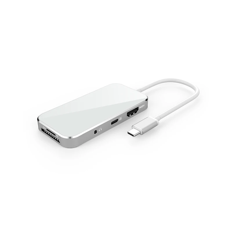 Amkle 7in1 USB C концентратор Тип совместимому с HDMI SD/TF 3 5 мм адаптер ключ для MacBook Pro