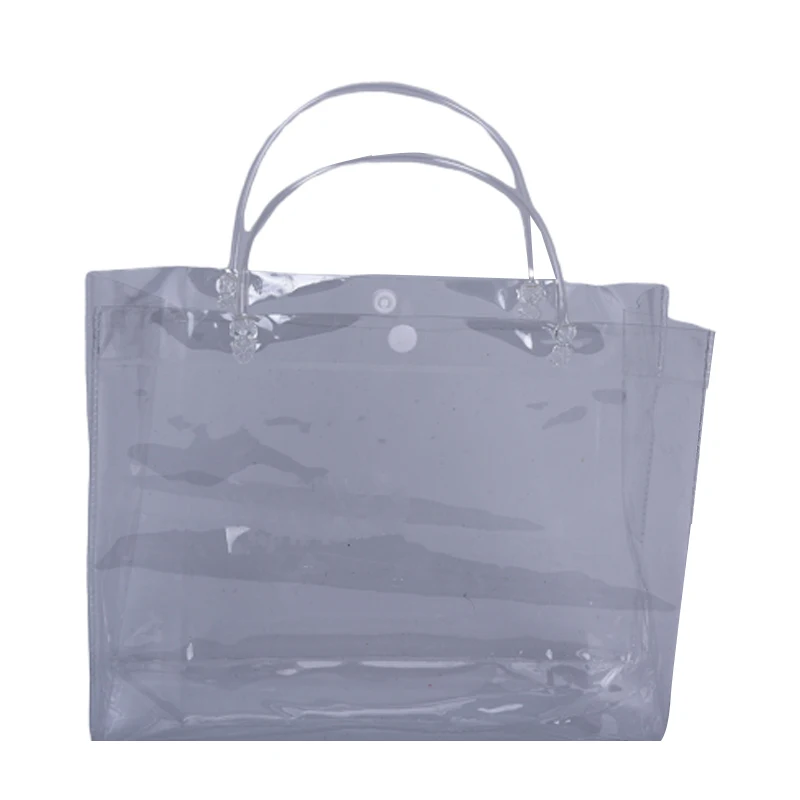 

1pc Clear Tote Bag PVC Transparent Shopping Bag Shoulder Handbag Stadium Approved Environmentally Storage Bags