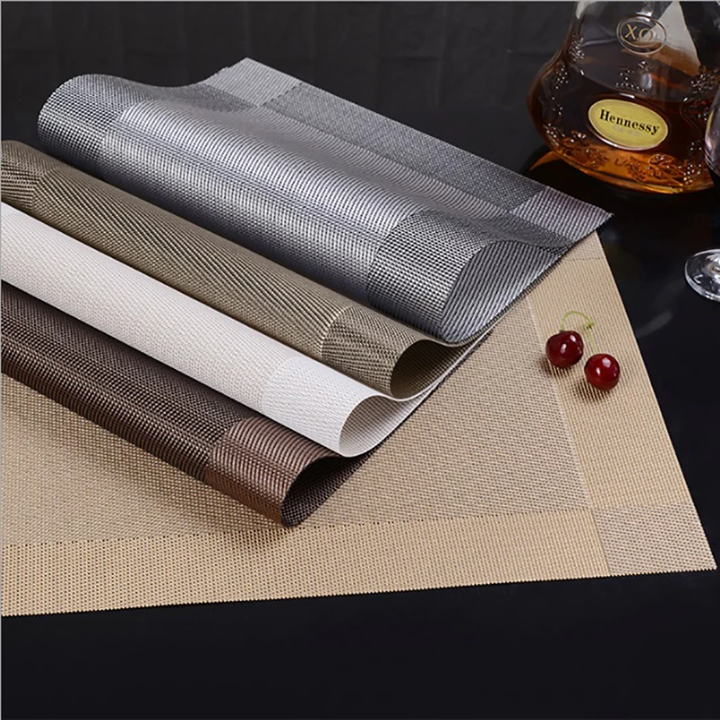 

4 Pcs/lot Placemat fashion Diagonal Line weaving dining table mat waterproof slip-resistan disc pads bowl pad coasters