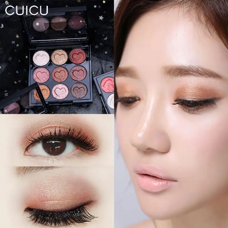

Shiny Nine-color Eyeshadow Palette Micro-shimmer Pearlescent Milk Tea Earth Color Waterproof Eyeshadow Cosmetic TSLM1