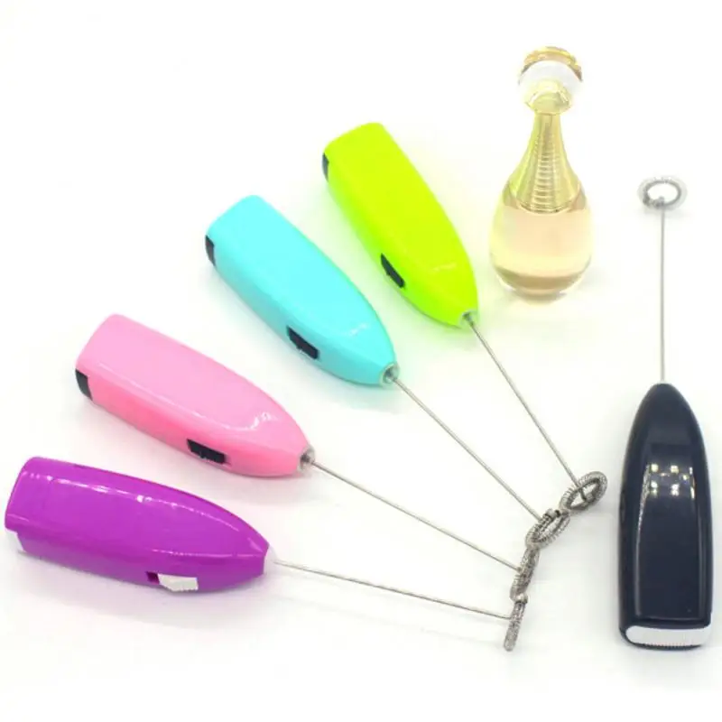 

1PC Coffee Tea Mixer Electric Handheld Egg Beater Mini Stainless Steel Mixer Easy To Clean Food Grade Frother Random Color
