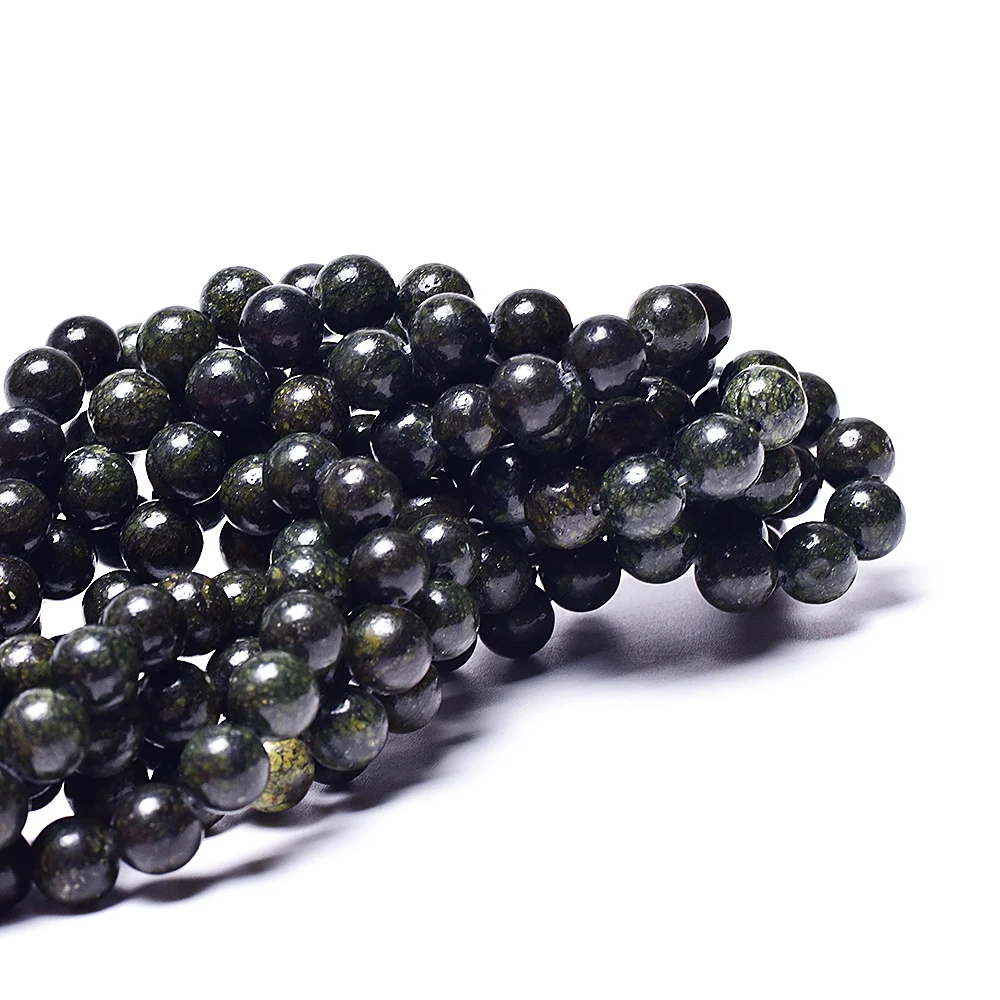 Asingeloo редкая коллекция бусины из натурального камня зеленый обсидиан круглые