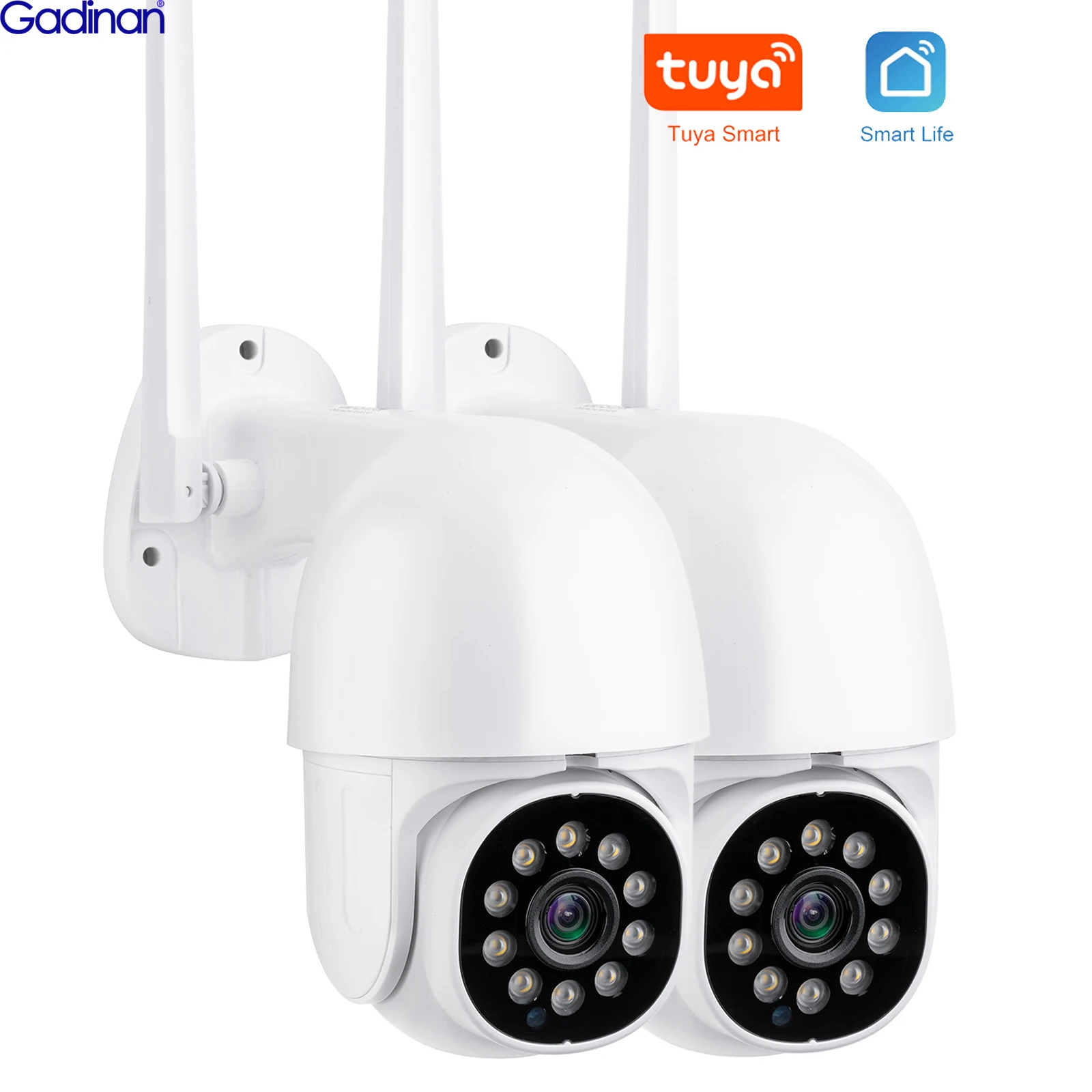 

Gadinan TUYA PTZ Speed Dome WIFI IP Camera 5MP 1080P Outdoor Wireless Camera 10pcs Leds IR 30m Two Way Audio CCTV Surveillance