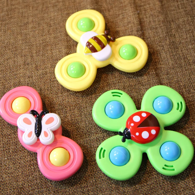 Juego de Spinner de dibujos animados para ni&ntilde;os, juguete de ABS colorido para aliviar el estr&eacute;s, giratorio, Ba&ntilde;o-3