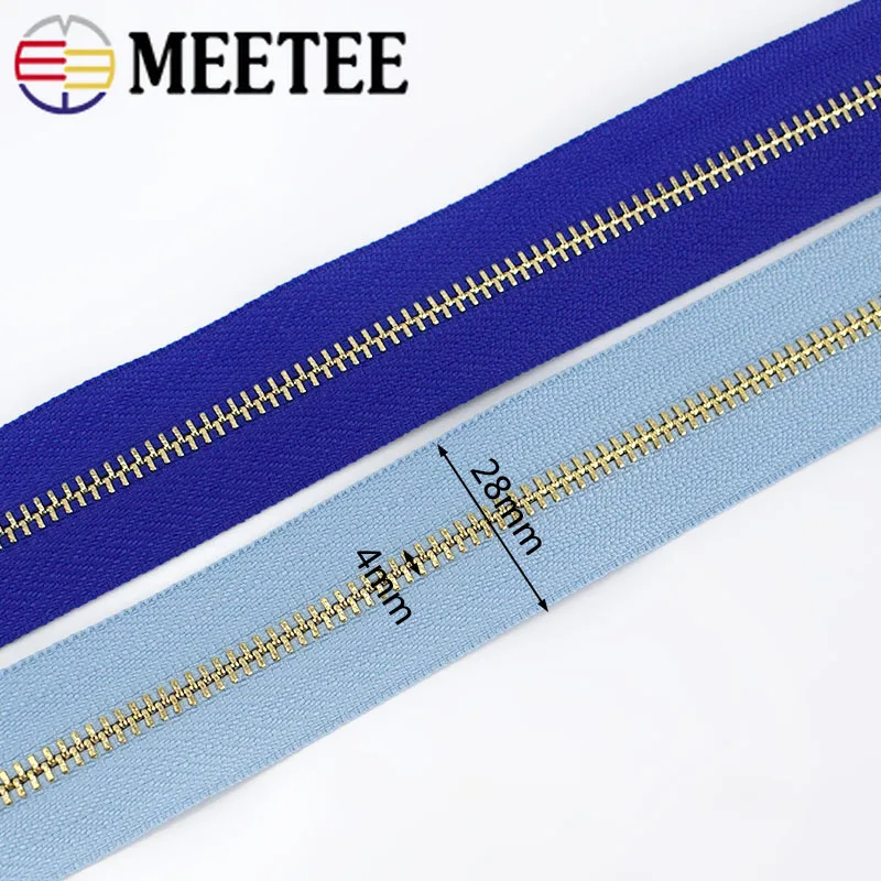 Meetee 2, 5 шт. в партии, 3#40/50/60/70 см Золотой металлический замок на молнии открытого типа "сделай сам" Сумка кошелек карман на молнии Одежда Аксессуары для зажигалок Zip застежки-молнии для шитья ZA041
