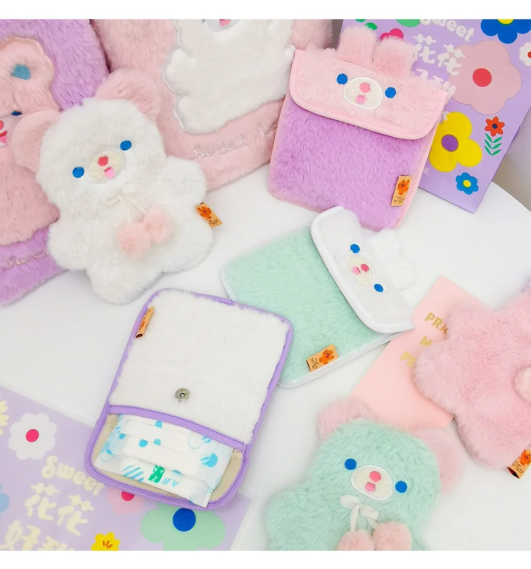 Bentoy Milkjoy Women Sanitary Napkin Bag Girls Korea Coin Purse Card Case Clear Tampon Japan Storage Holder Waterproof Make up | Багаж и