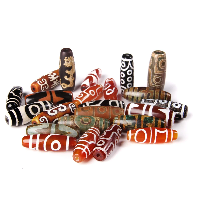 

1-2 pcs Natural Tibetan Antique Dzi Agat Oval Carved Nine-Eye Motto Pendant Loose Stone Beads DIY Making Jewelry Accessory Gifts