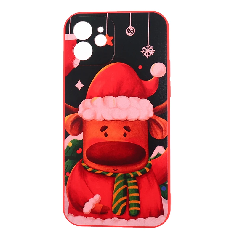 

Mobile Phone Case Soft TPU Merry Christmas Deer Phone Case Cellphone Cover for iPhone 12 Mobile Phone Cases Cover for iPhone