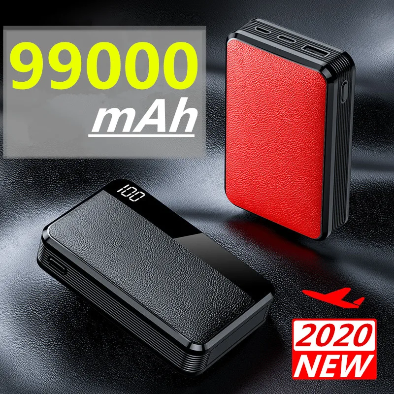 Компактный внешний аккумулятор на 99000 мАч с двумя USB портами зарядное устройство