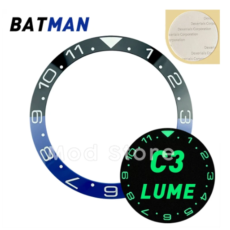 

NEW HOT 38MM 12Hours Dual-Time Ceramic Fashion Bezel Insert Set For SKX007/009/011 Mod Sloping Finish Design Super C3 Lume