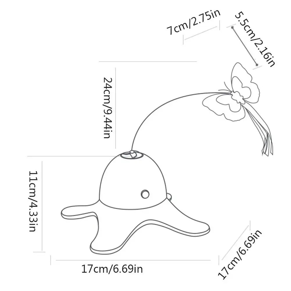 

360 Degree Rotating Automatic Funny Cat Toy Pet Electric Toy Butterfly Funny Cat Stick Cat Boring Interactive Toy