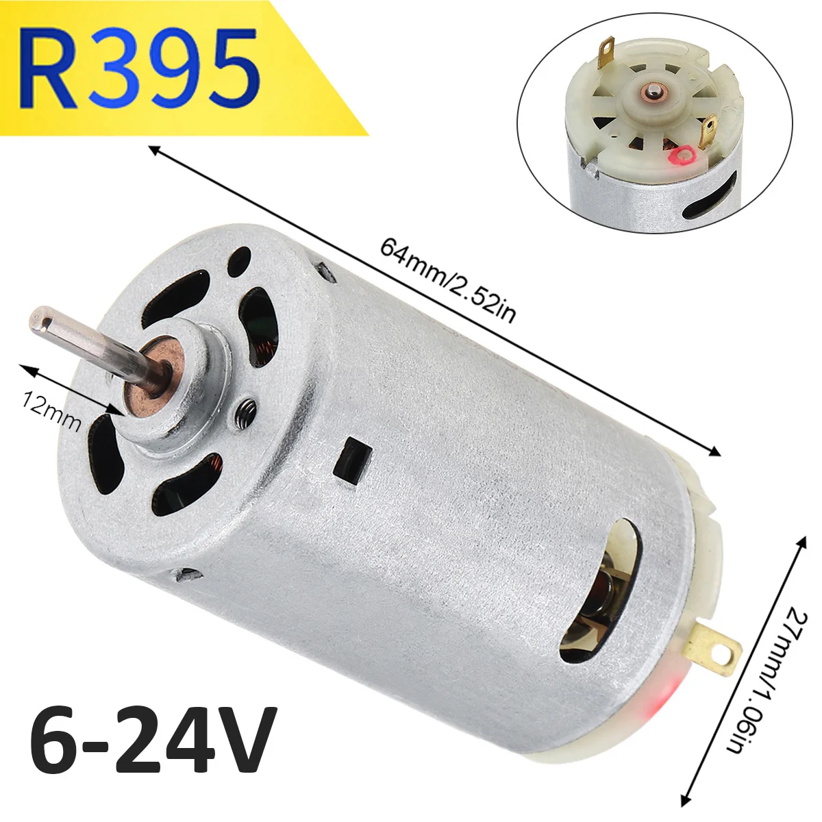 R280 RS360 R380 390 395 DC Motor 6V-24V 12V 12000-24000RPM Metal High Speed Micro for DIY Toys Hair Drier Mini Fan | Обустройство