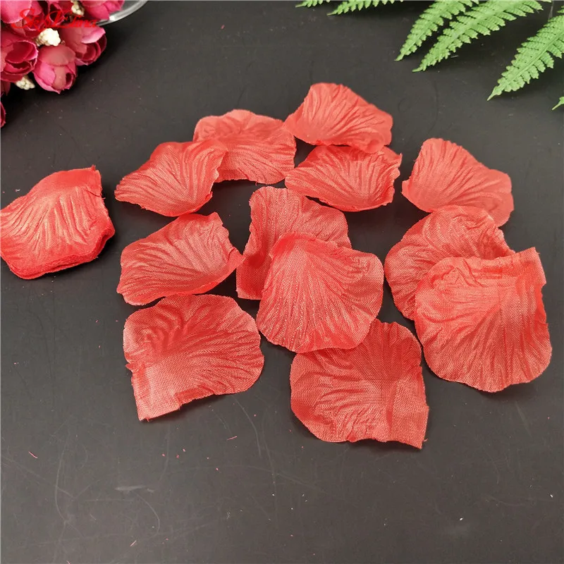red 500/1000/3000 шт. Модные аксессуары для свадебной вечеринки искусственный цветок «Роза» лепестки поддельные лепестки Свадебные украшения на День святого Валентина 6z - Цвет: red
