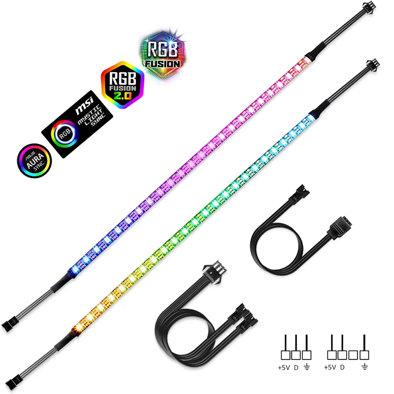 

Addressable WS2812b LED Strip for PC, for ASUS Aura SYNC,MSI Mystic Light SYNC,GIGABYTE RGB Fusion 5V 3Pin Header on Motherboard