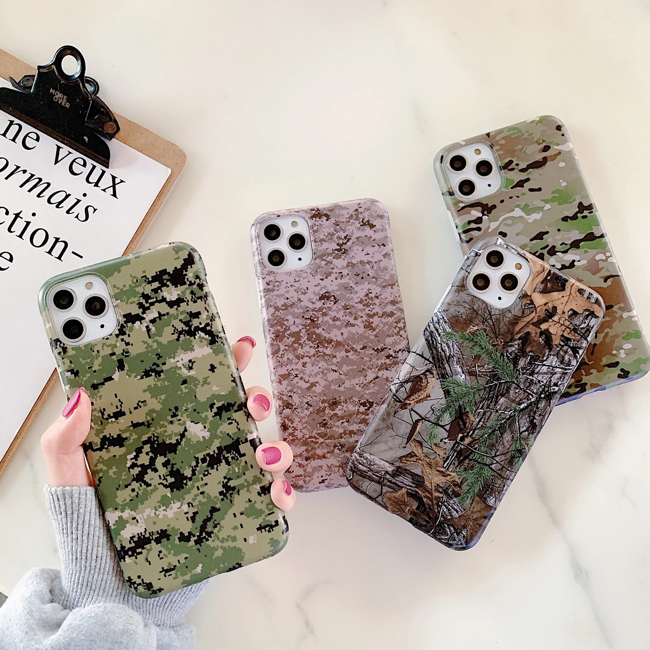 Камуфляжный зеленый чехол для телефона в стиле милитари iPhone 11 Pro 7 8 6s мягкая