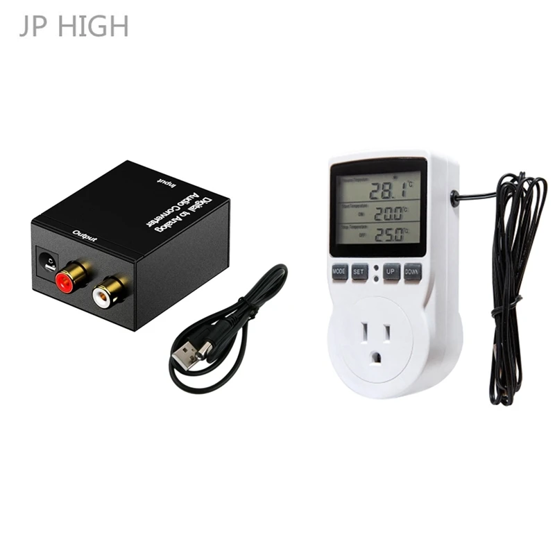 

1 Set Digital to Analog Audio Converter- with USB Cable Adapter & 1 Pcs 15A Multifunctional Thermostat US Plug