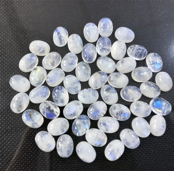 

Natural Rainbow Moonstone Beads Cabochon 8x10/10x12/10x14/13x18/15x20mm Oval Shape Gemstones Ring face Jewelry Accessories