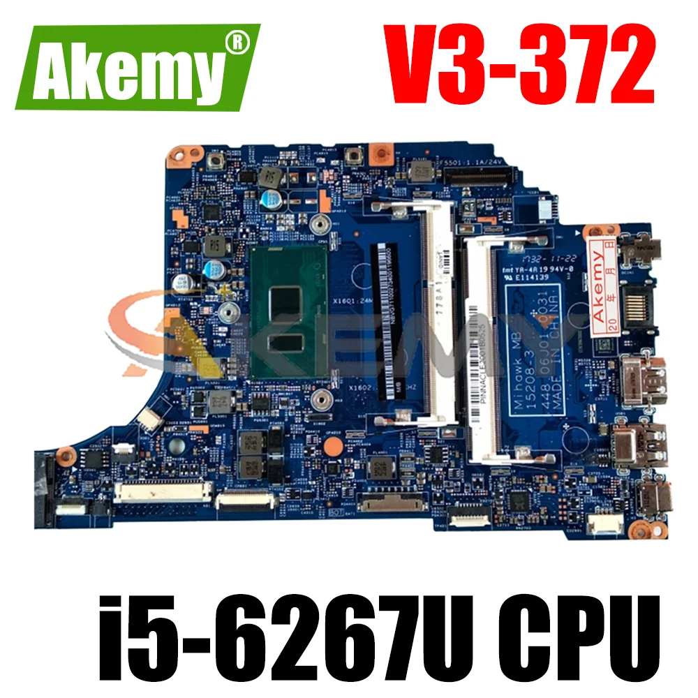 

NBG7C1100 For ACER Aspire V3-372 i5-6267U Notebook Mainboard 15208-3 SR2JK DDR3 Laptop Motherboard