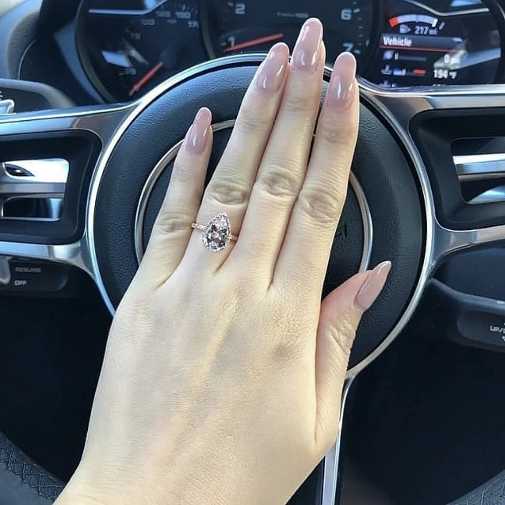 Классические кольца на палец из стерлингового серебра 925 пробы с бриллиантами