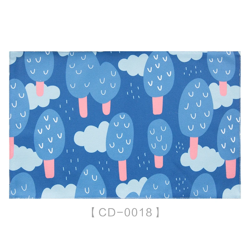 

Cute Animal Placemat Cartoon Kids Fabric Washable Rectangle Antislip Coasters Placemat Kitchen Cocina Table Accessories DG50CD