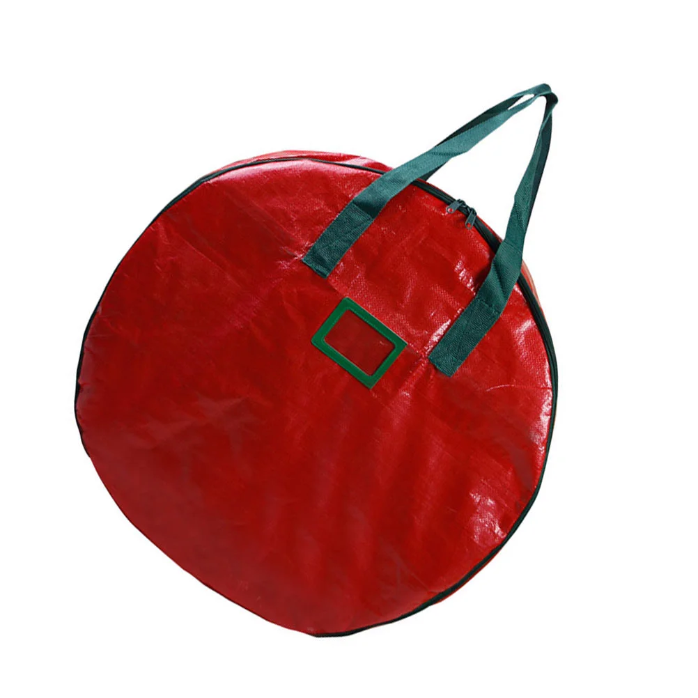 

1Pc Christmas Wreath Storage Bag PE Cloth Round Storage Bag Xmas Gift Bag (Red)