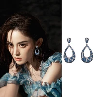 fashion long geometric drop earrings luxury gold silver color rectangle cubic zirconia earring for women party jewelry gift se12