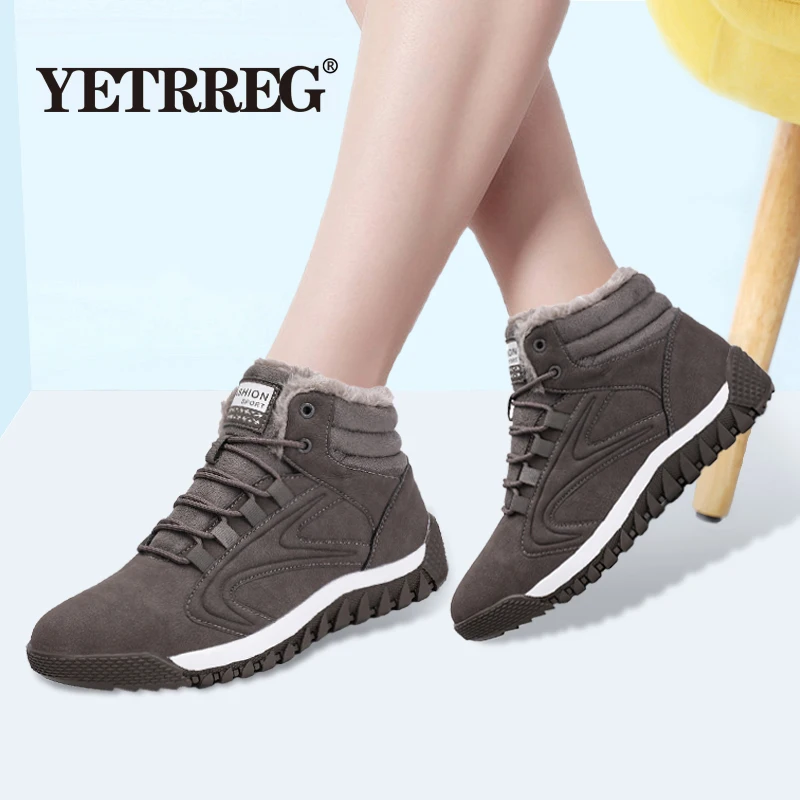 Новинка Модные женские зимние ботинки теплые плюшевые ботильоны для пары