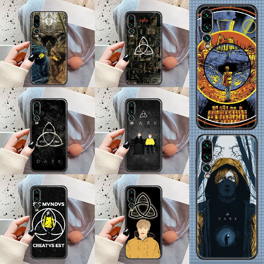 Тёмный чехол для телефона с ТВ Netflix Huawei P Mate P10 P20 P30 P40 10 20 Smart Z Pro Lite 2019 черный
