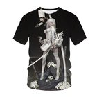 Новинка футболка Nier Automata с 3D принтом Аниме игры сексуальная милая девушка 2B уличная одежда мужская женская модная футболка Harajuku футболки топы унисекс