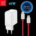 Оригинальный адаптер питания Oneplus Warp Charge 65 Вт, быстрое зарядное устройство стандарта ЕС и США 65 Вт, кабель Type C-Type C One Plus 9 pro 9R 8T 8 nord n100