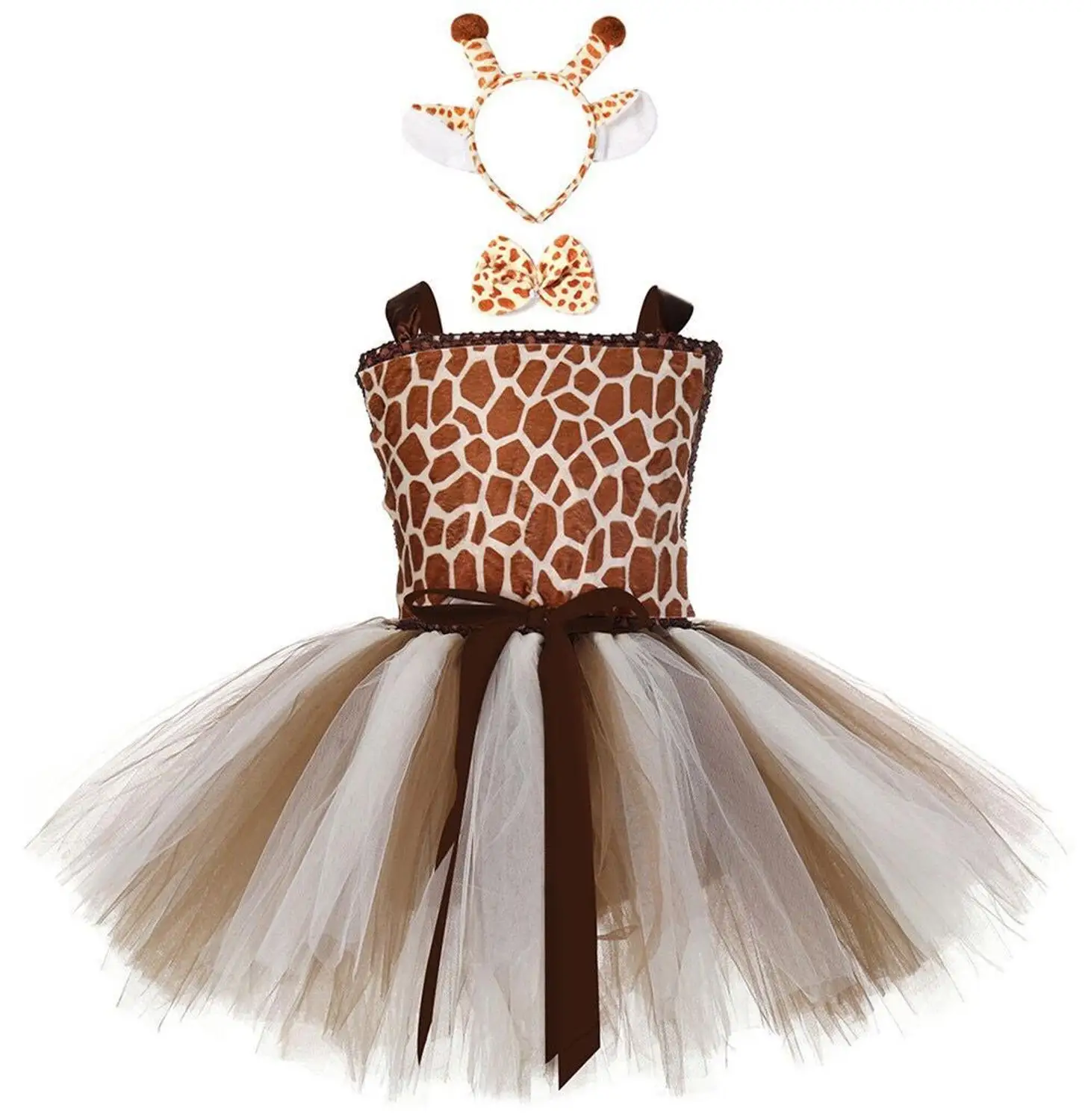 Животные из зооппарка олень костюм жирафа для девочек От 1 до 12 лет платье-пачка в