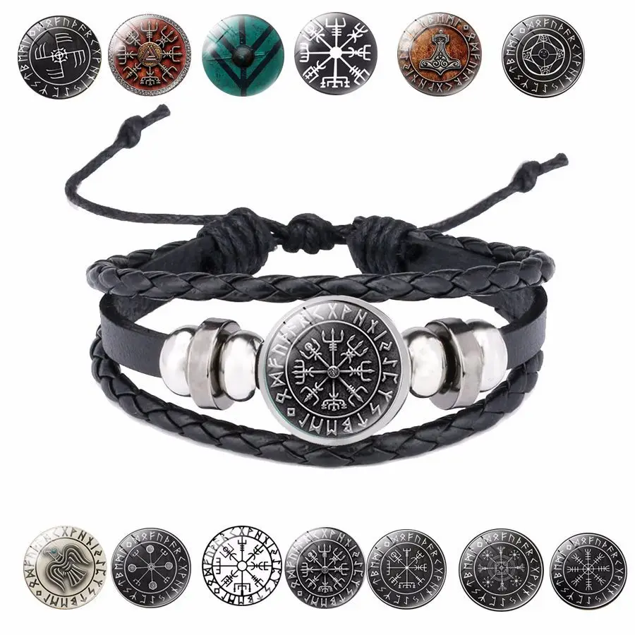 Viking Compass многослойный браслет с деревянными бусинами мужские повседневные