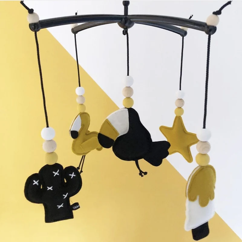 

kids room decoration Baby bed sky Baby room decor Accessories Rotating Hanging Toys Bracket Mobile Ornaments Rattle Toy
