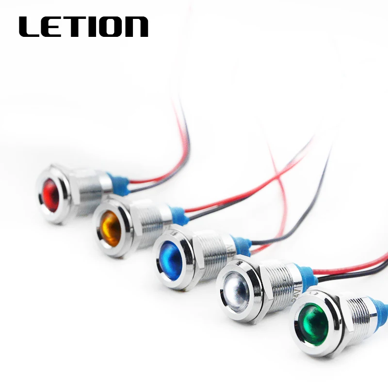 1 шт. 12 мм светодиодный металлический индикатор водонепроницаемый IP67 сигнальная