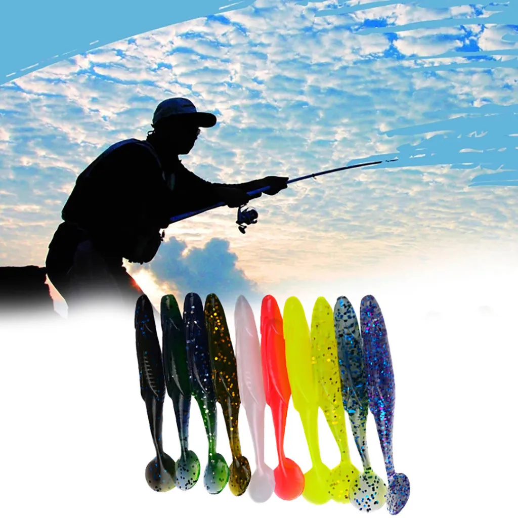 10 шт./лот 40 мм T хвост Приманка Мягкая приманки Bionic для рыбалки насекомых