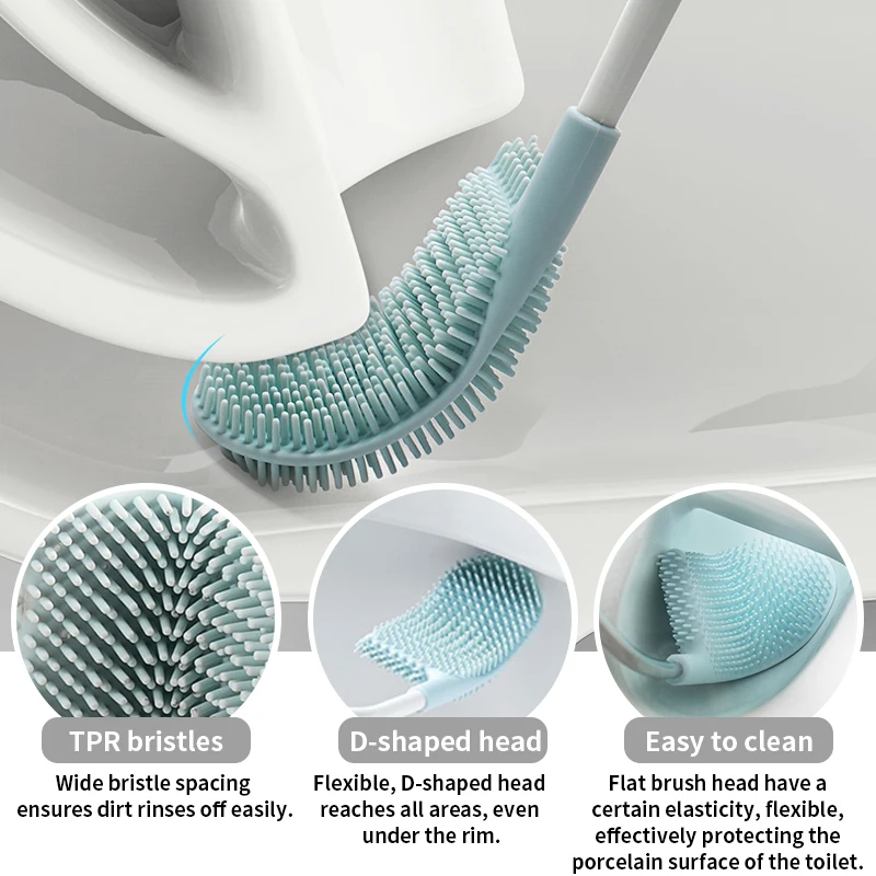 Двухсторонняя щетка для чистки унитаза с длинной ручкой инструмент глубокого