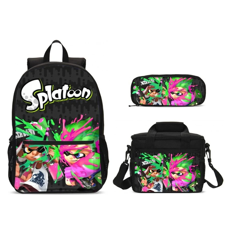 3Pcs/Set More Cheaper School Bags Splatoon 2 Backpacks For Boy Girls Casual Game Printed Sets Bag Gift | Багаж и сумки