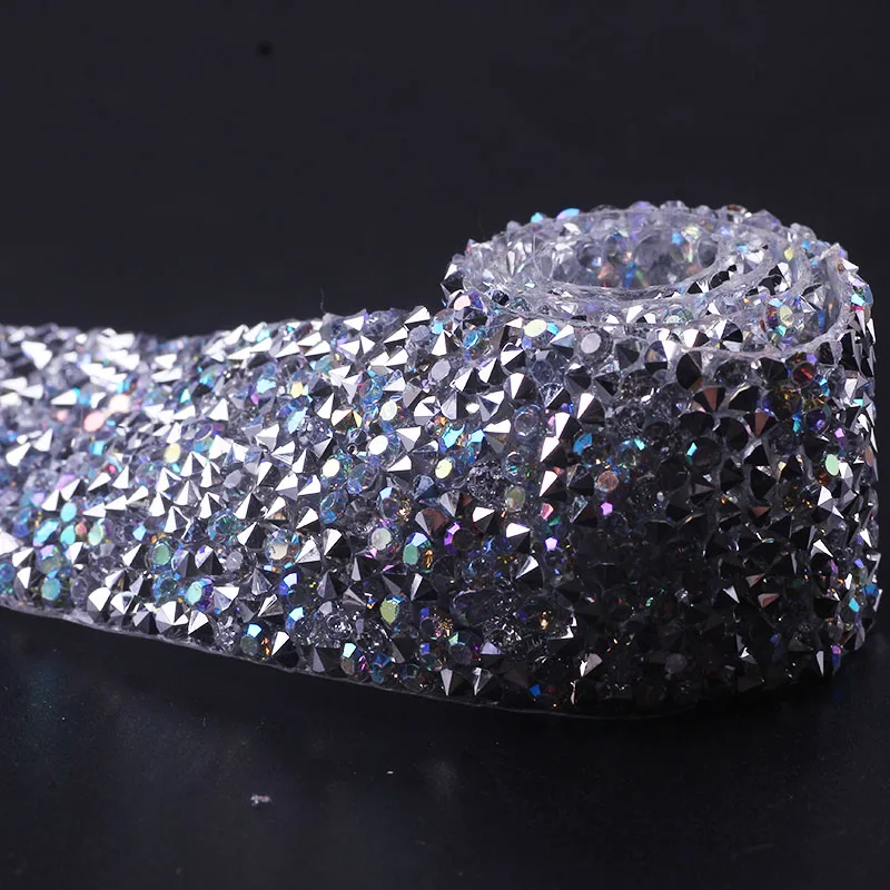 1 ярд 3 см в ширину серебро Кристалл Стразы цепочкой исправление мотив блеск ткани