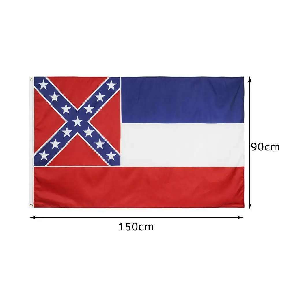 

90*150cm Mississippi Flag House Banner Grommets Super Polyester Flags Outdoor Garden Decoration