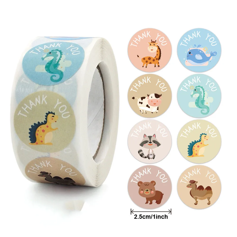 Фото 500Pcs Cute Pig Thank you stickers Kawaii Animal Round Handmade Wrapping Paper Seal Labels Use Gift Teacher Reward Stationery - купить по 500Pcs Cute Pig Thank you stickers Kawaii Animal Round Handmade Wrapping Paper Seal Labels Use Gift Teacher Reward Stationery - купить по