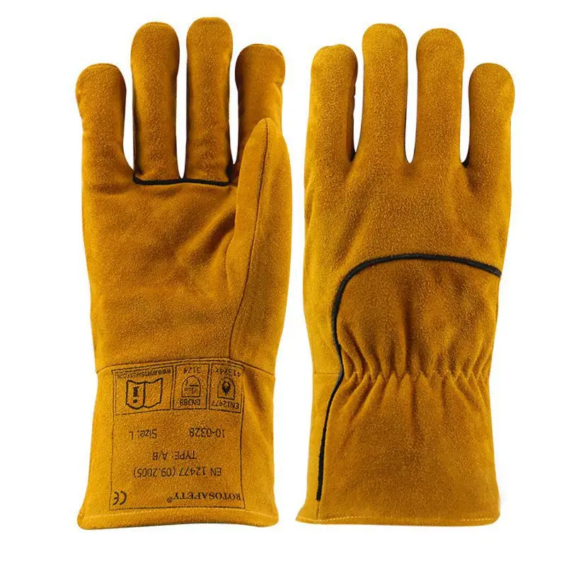 Gloves KHigh качественные сварочные перчатки из кожи зимние Теплые; больших размеров из бархата износостойкая Толстая удар-доказательство транспорта труда страхование перчатки - Цвет: Gloves