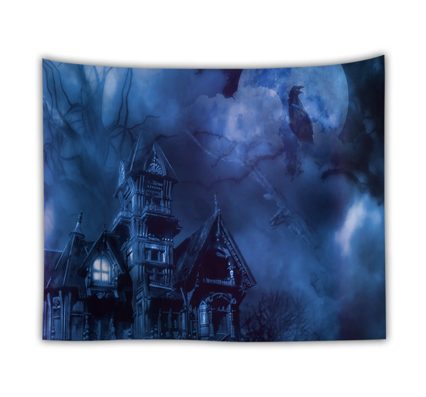 

Halloween Pumpkin Haunted House Decoration Tapestry Wall Hanging Bedroom Decor Moon Ghost Festival Party Wall Blanket Carpet