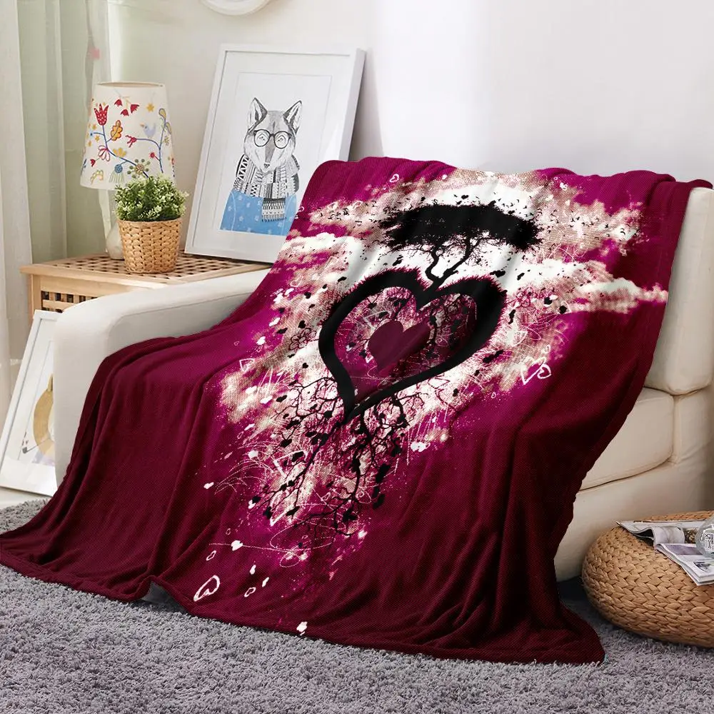 

Flannel Blanket 3D Heart Shape Soft Throw Blanket Sofa Couch Bed Cover Plush Cozy Warm Blankets for Adult Kids Christmas Gifts