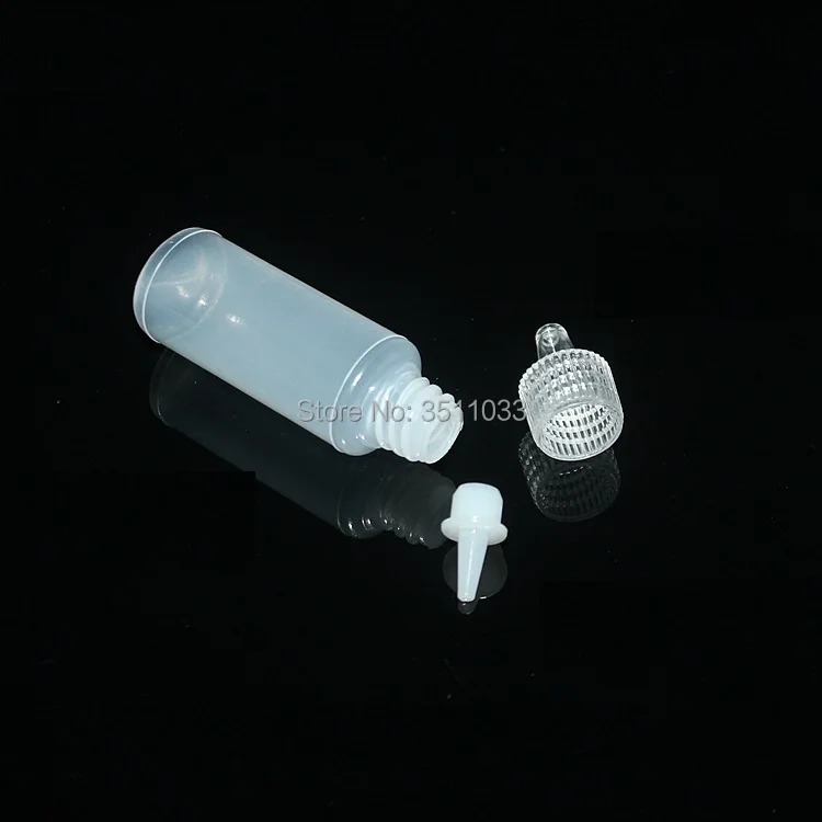 Прозрачная пластиковая бутылка с острым козырьком 20 мл прозрачный косметический