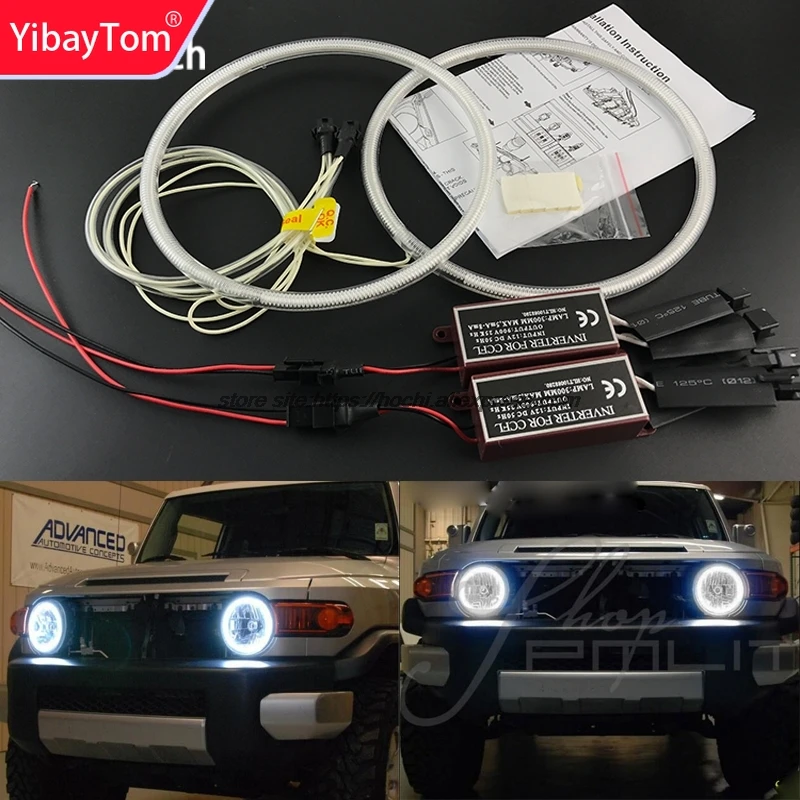 

YibayTom Excellent CCFL Angel Eyes Kit Ultra bright headlight illumination For Toyota FJ Cruiser 2007 to 2014